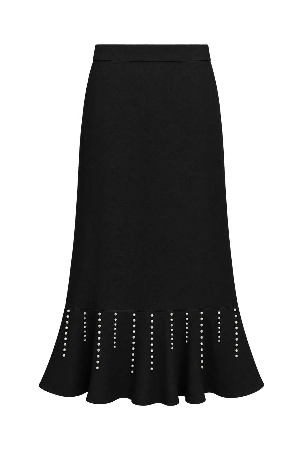 1980s Black Woven Skirt - Front View