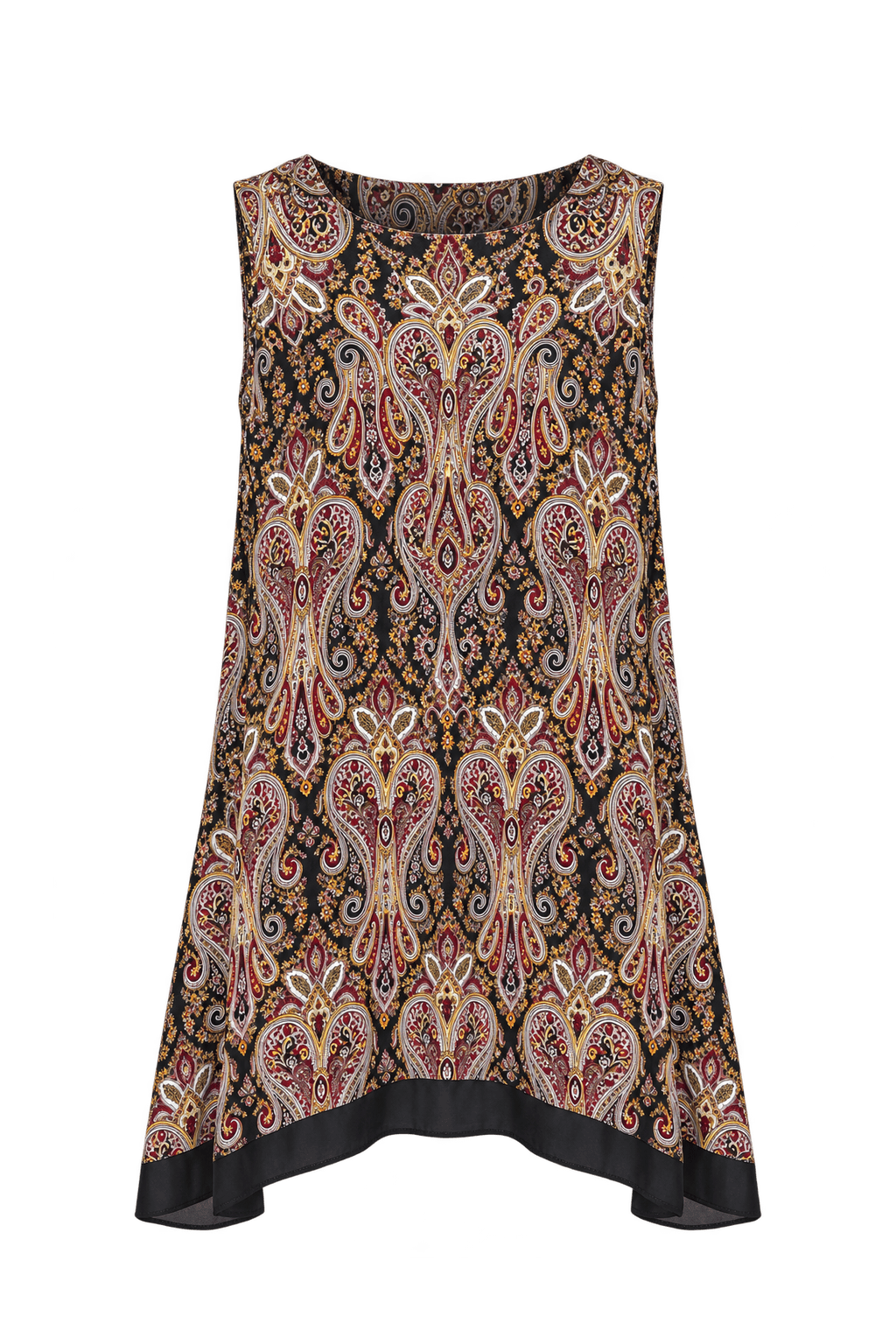 1990s Black Woven Fabric Tunic - Front View