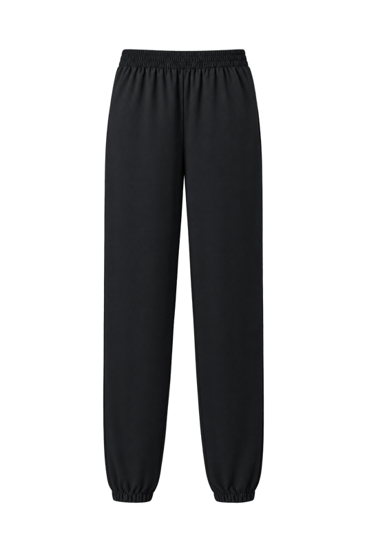 1990s Black Synthetic Pants - Front View