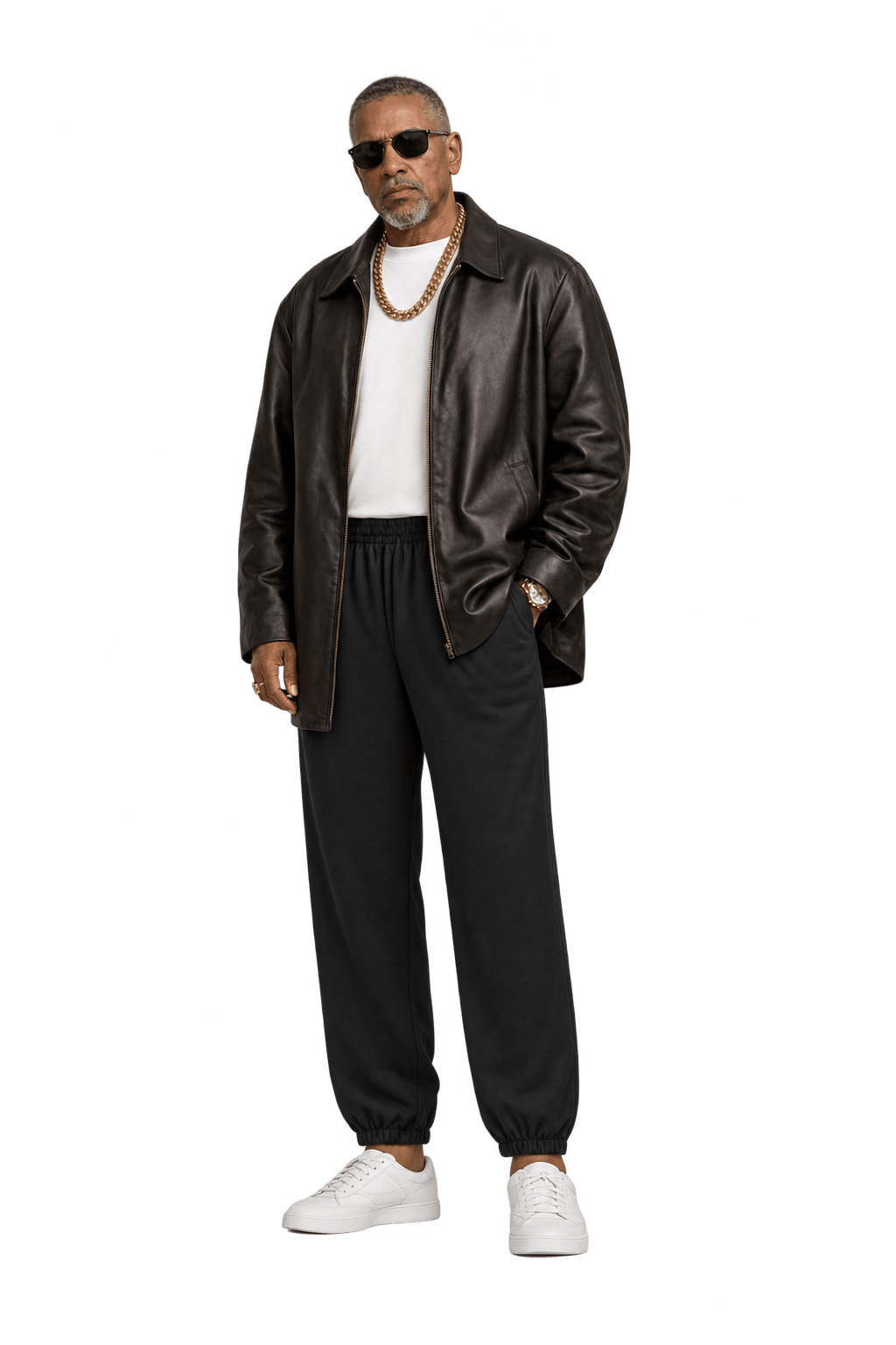 1990s Black Synthetic Pants - Model