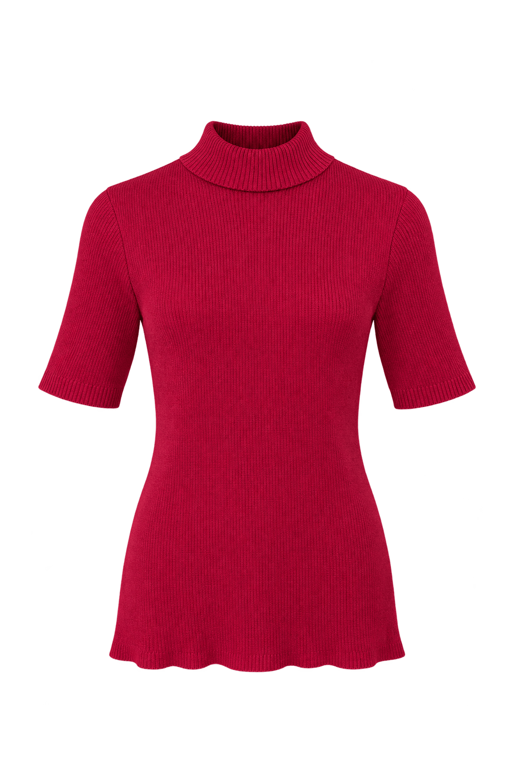 1960s Deep Burgundy Red Knit Sweater - Front View