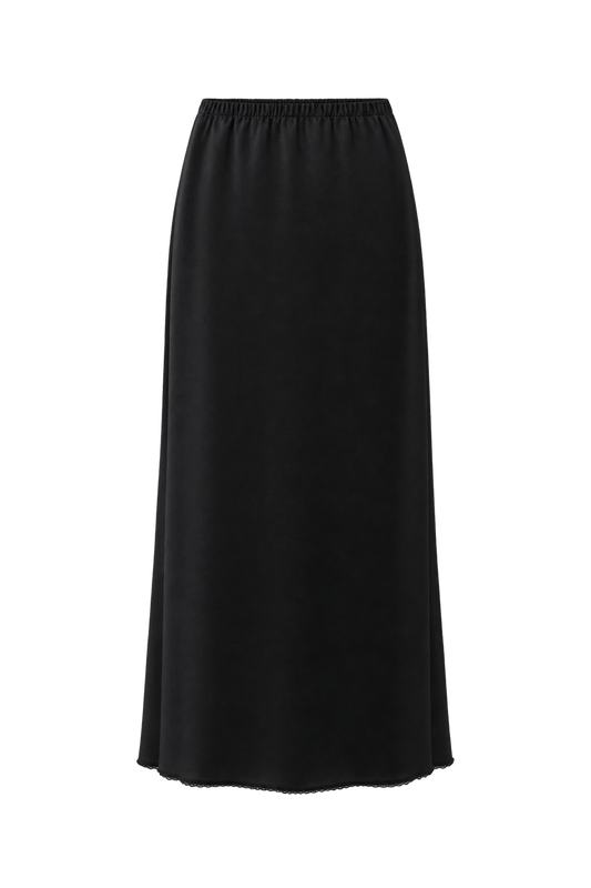 1950s Black Synthetic Skirt - Front View