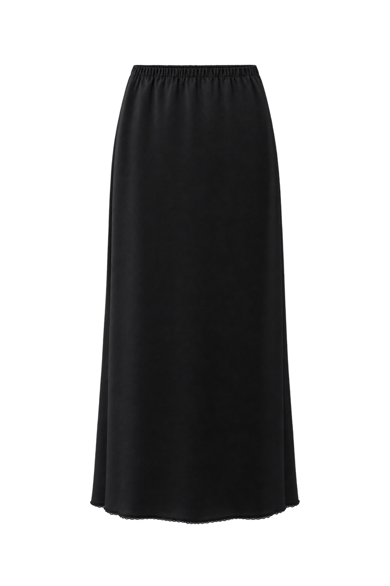 1950s Black Synthetic Skirt - Front View