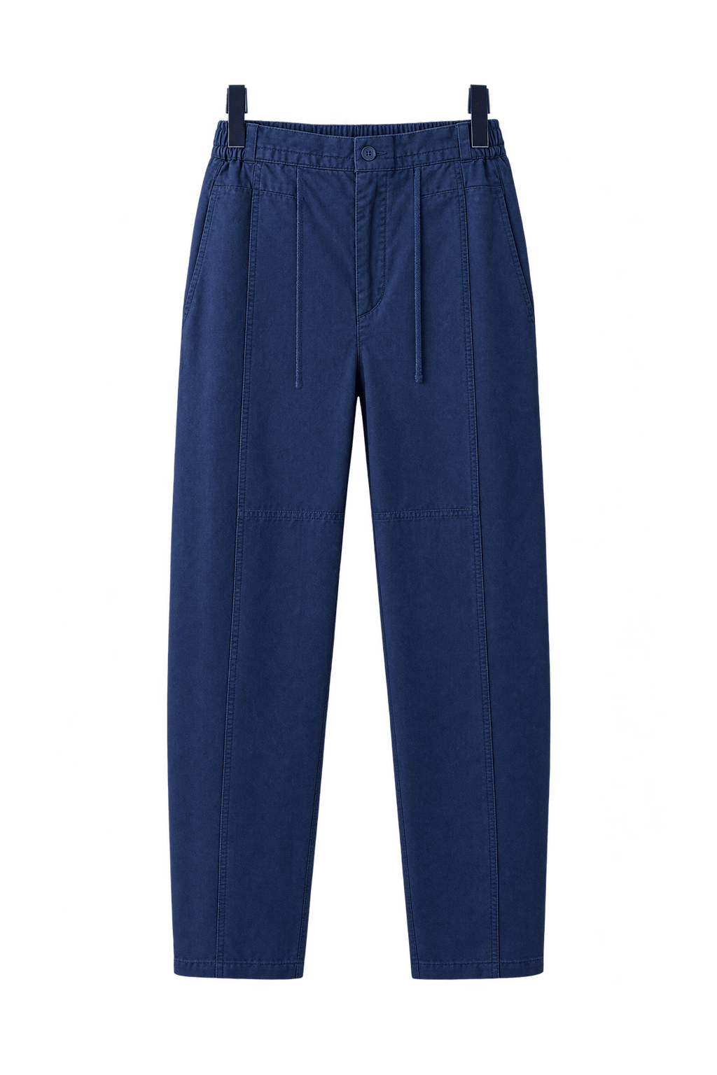 1990s Navy Blue Woven Trousers - Front View