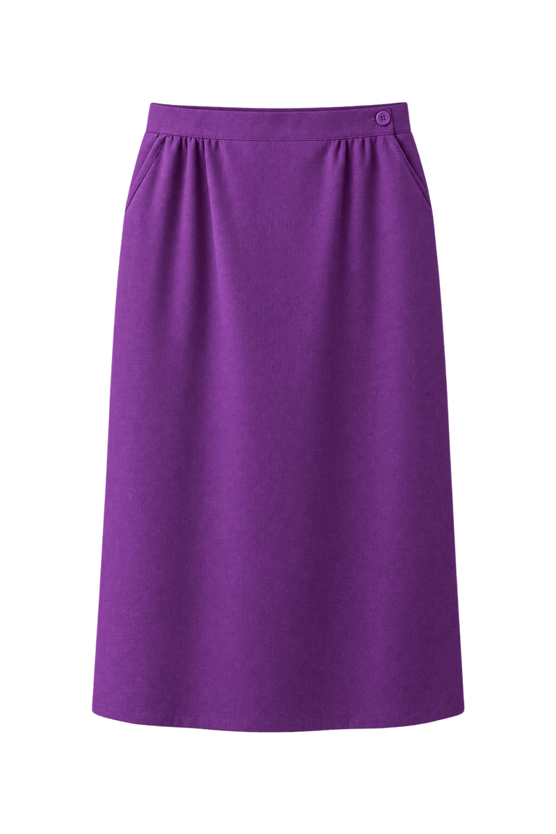 1980s Rich Purple Woven Skirt - Front View