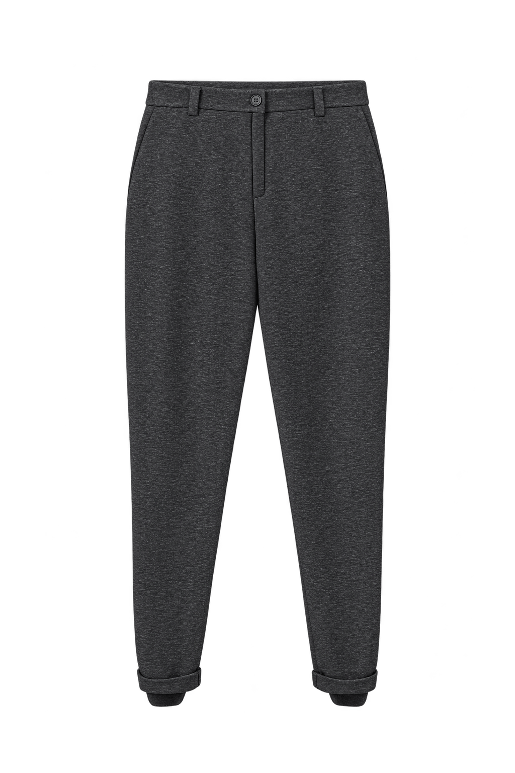 1990s Charcoal Grey Knit Trousers - Front View