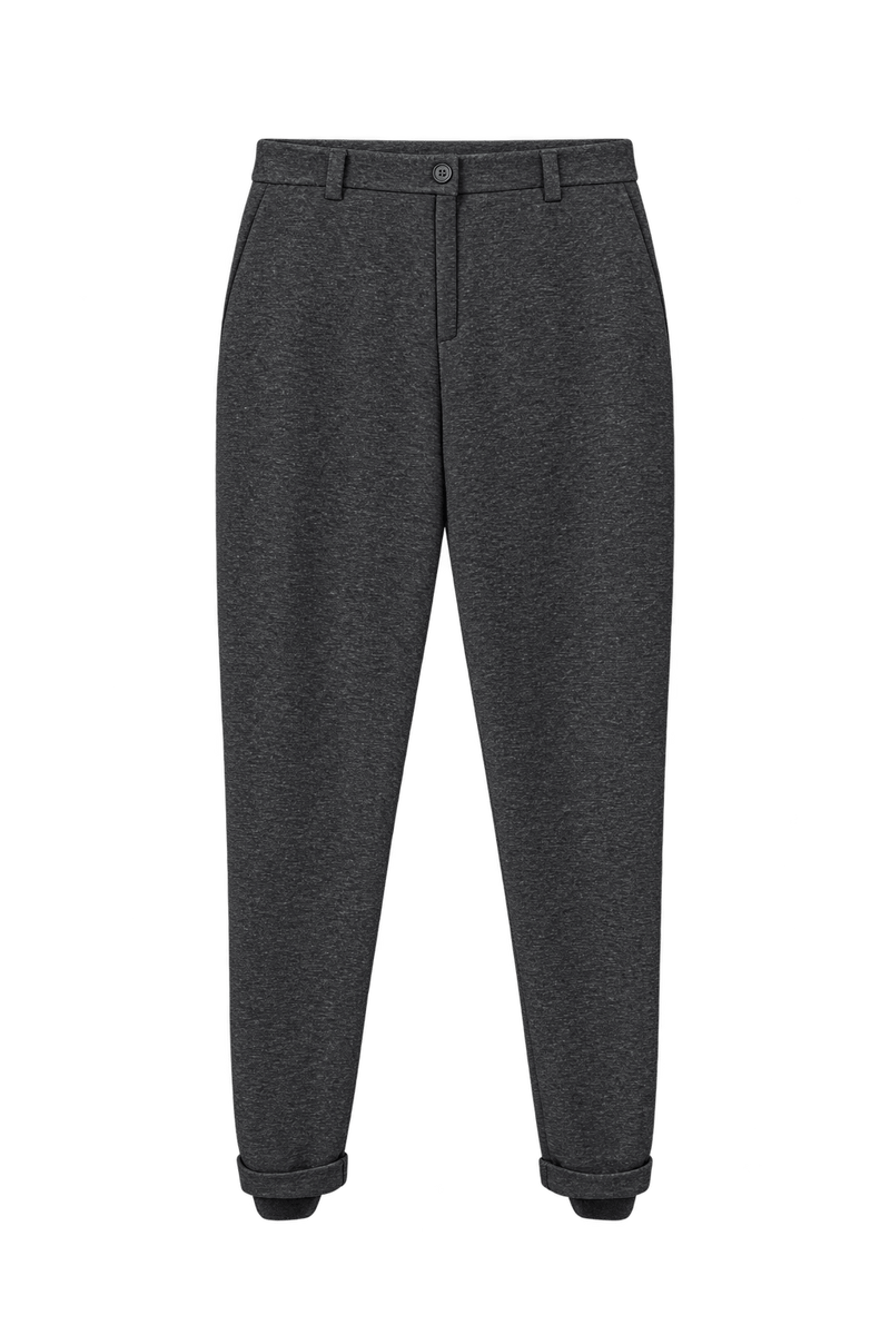 1990s Charcoal Grey Knit Trousers - Front View