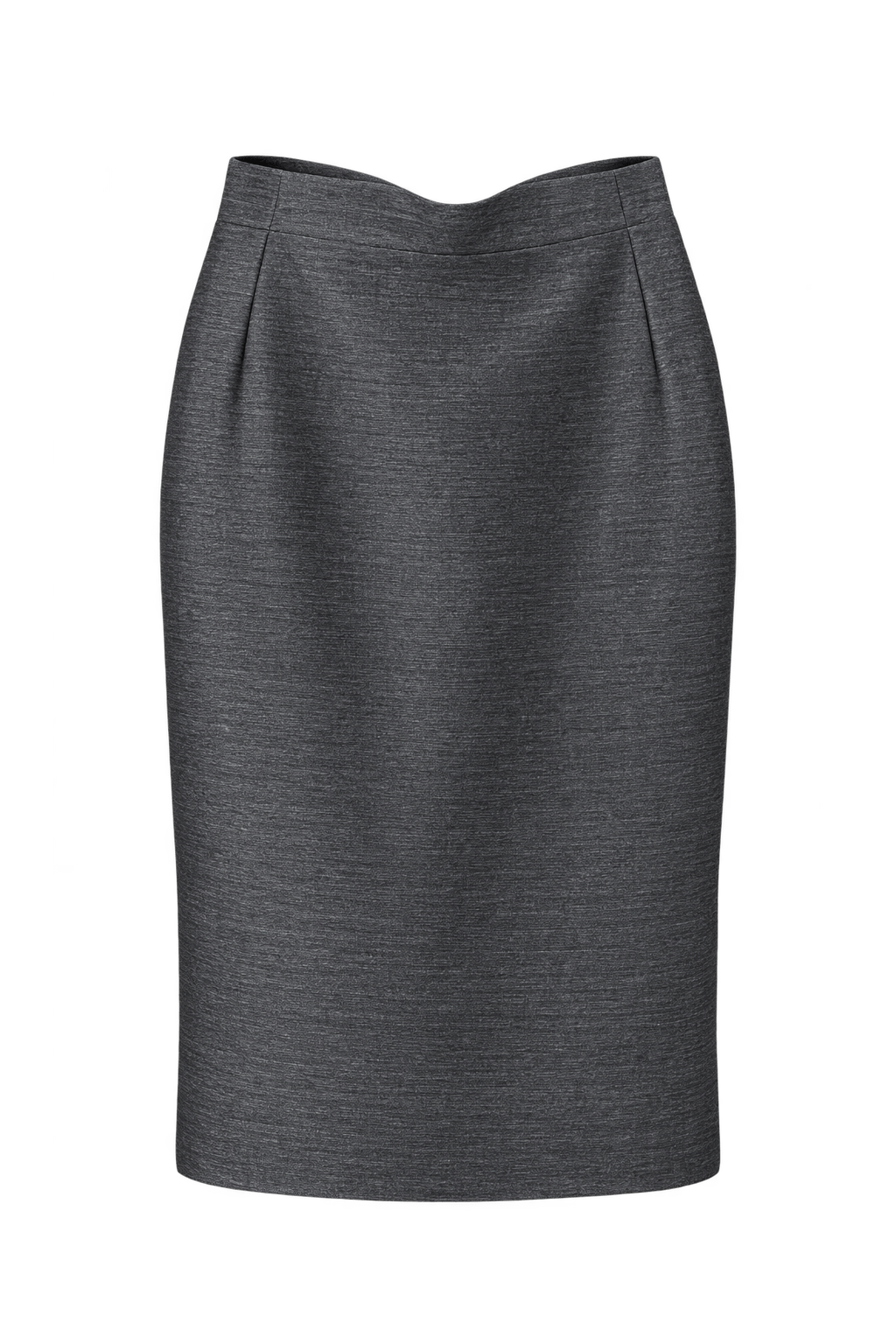 1980s Silvery Charcoal Gray Woven Skirt - Front View