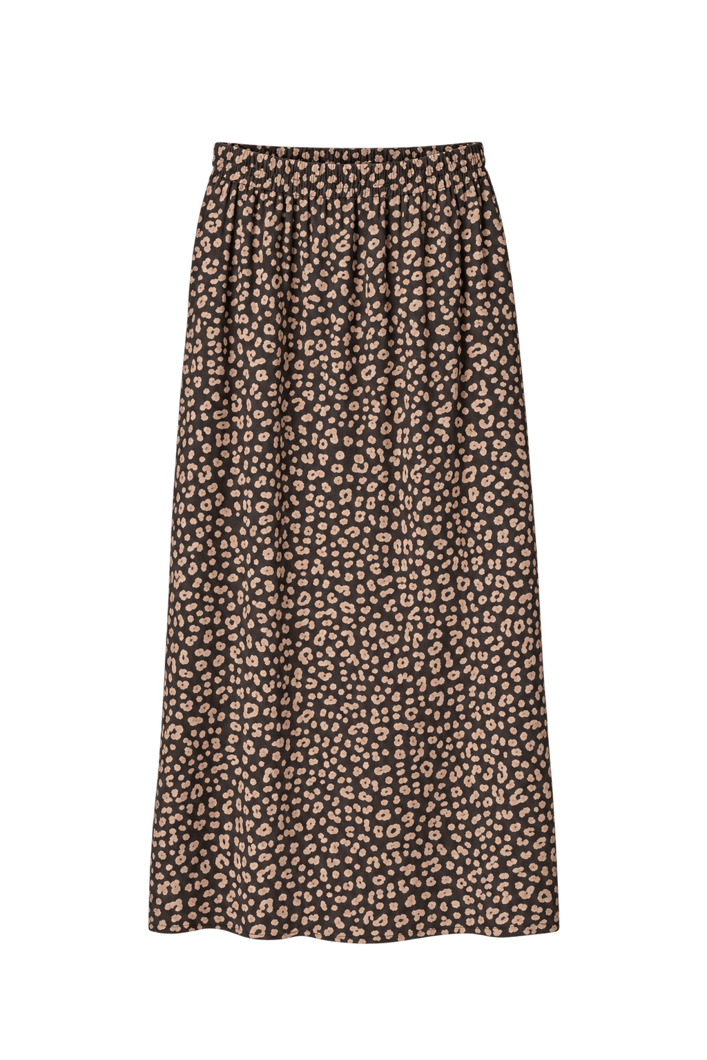 1980s Dark Charcoal Brown Woven Skirt - Front View
