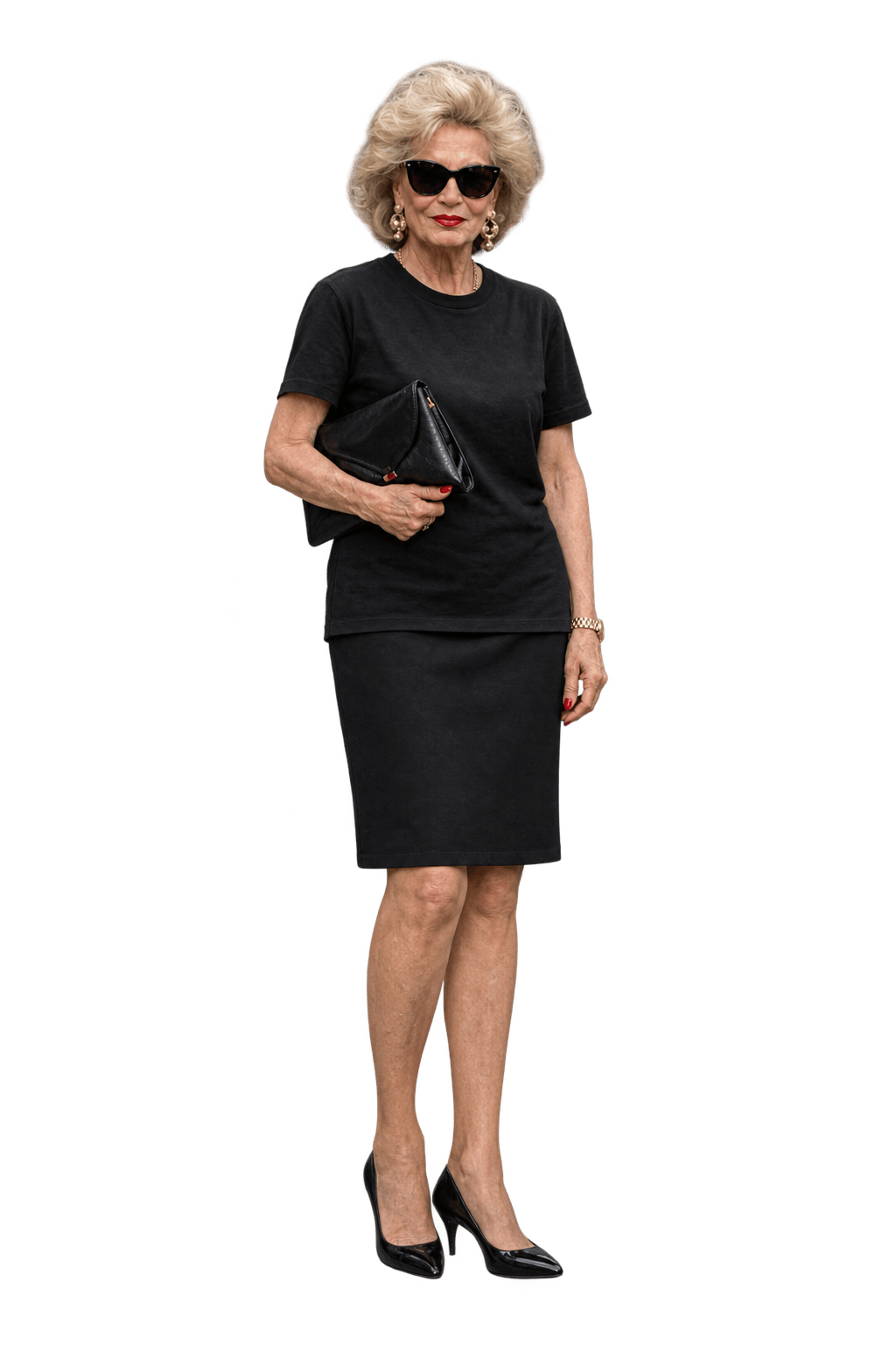 1980s Black Woven Skirt - Model