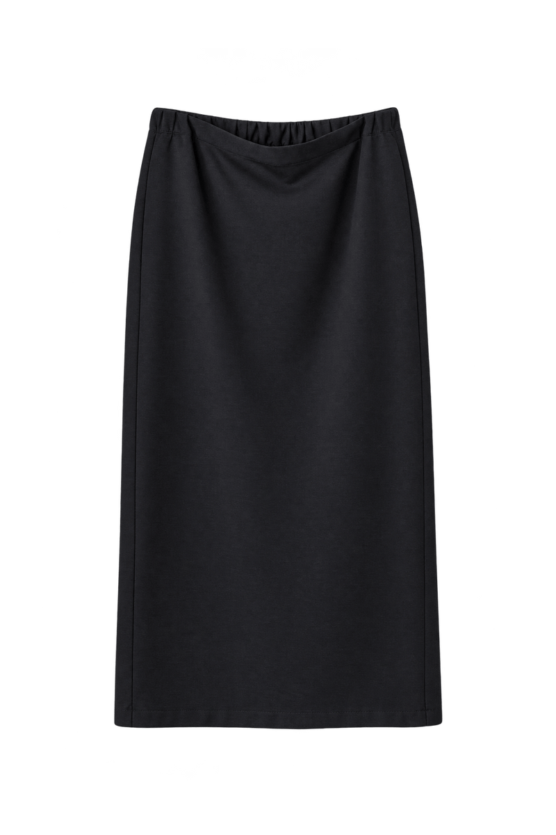 1980s Black Woven Skirt - Front View