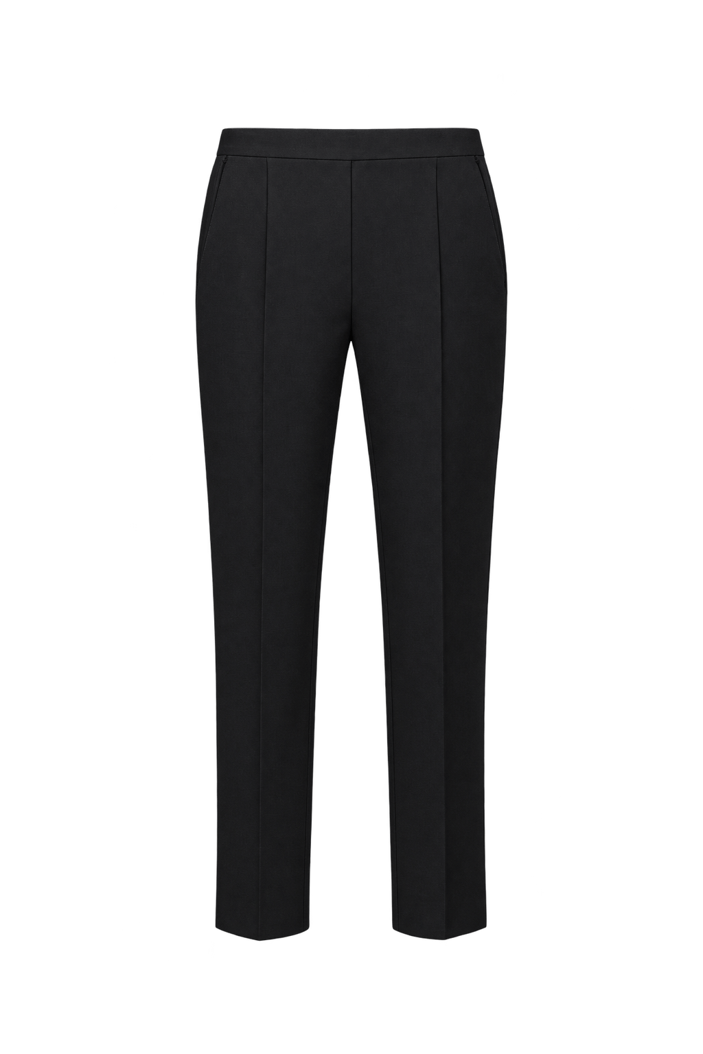 1980s Near-Black Navy Woven Trousers - Front View