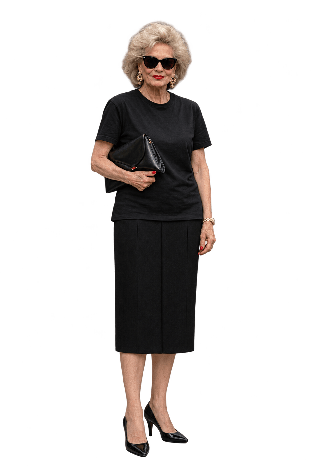 1980s Black Woven Skirt - Model
