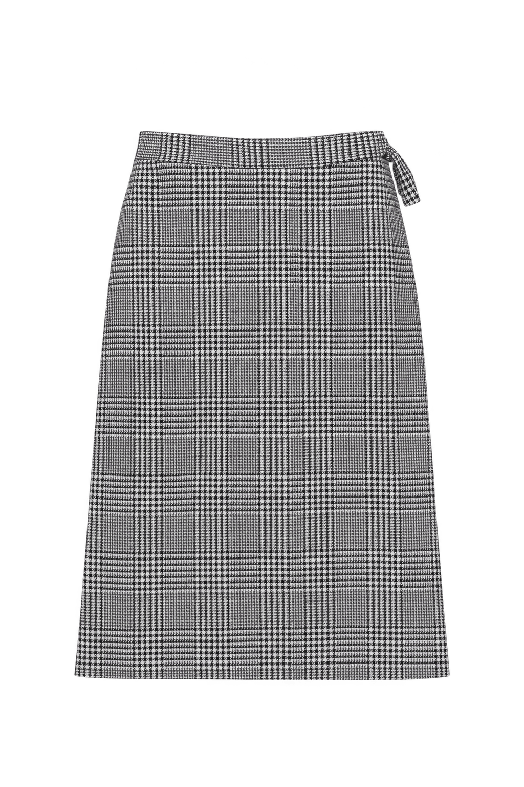1970s Black and White Woven Skirt - Front View