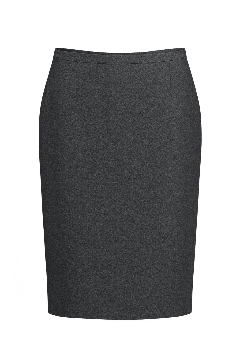 1980s Charcoal Gray Woven Skirt - Front View