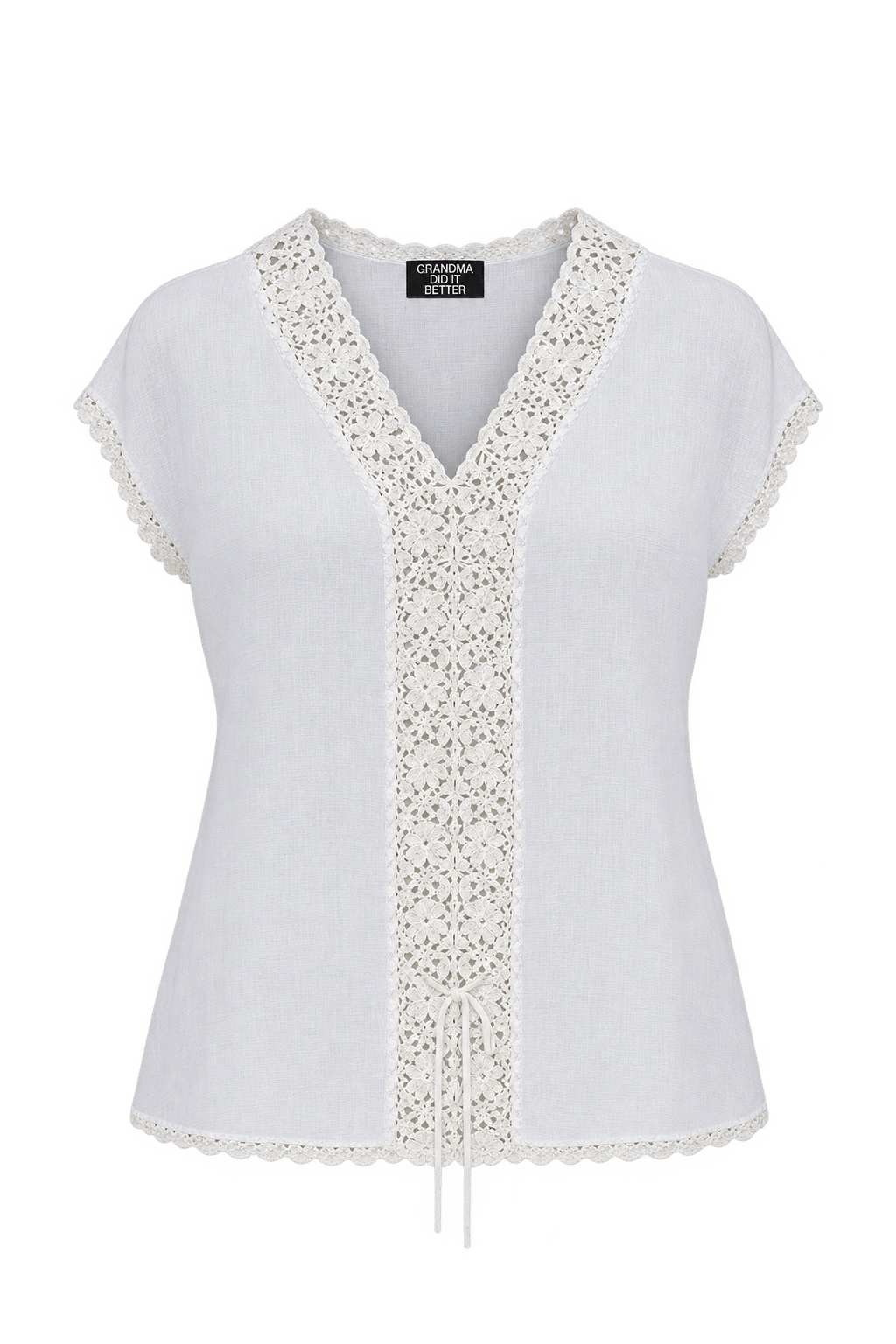 1970s Soft White Woven Blouse - Front View