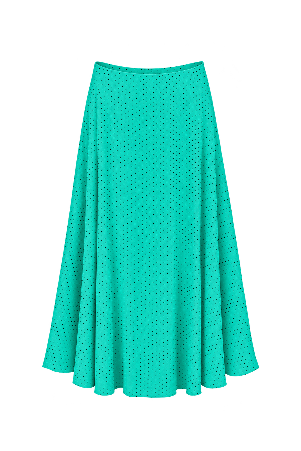 1980s Bright Turquoise Woven Skirt - Front View