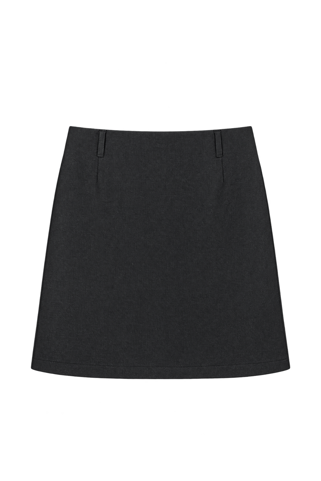 1990s Black Woven Fabric Skirt - Front View
