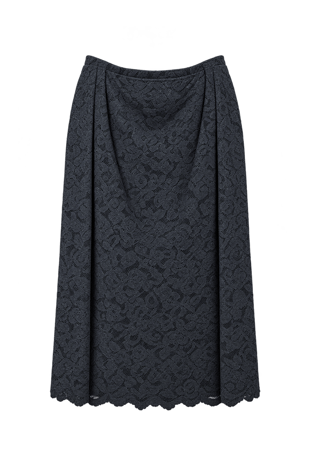 1970s Black Lace Skirt - Front View