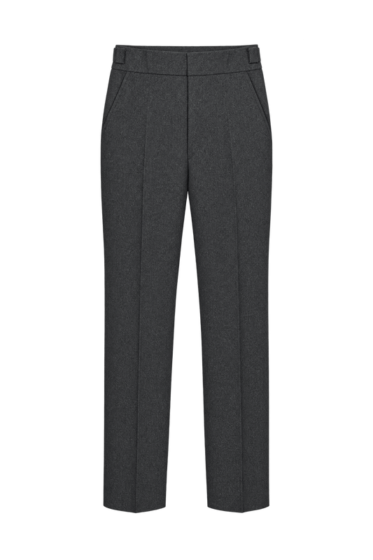 1960s Charcoal Grey Woven Trousers - Front View
