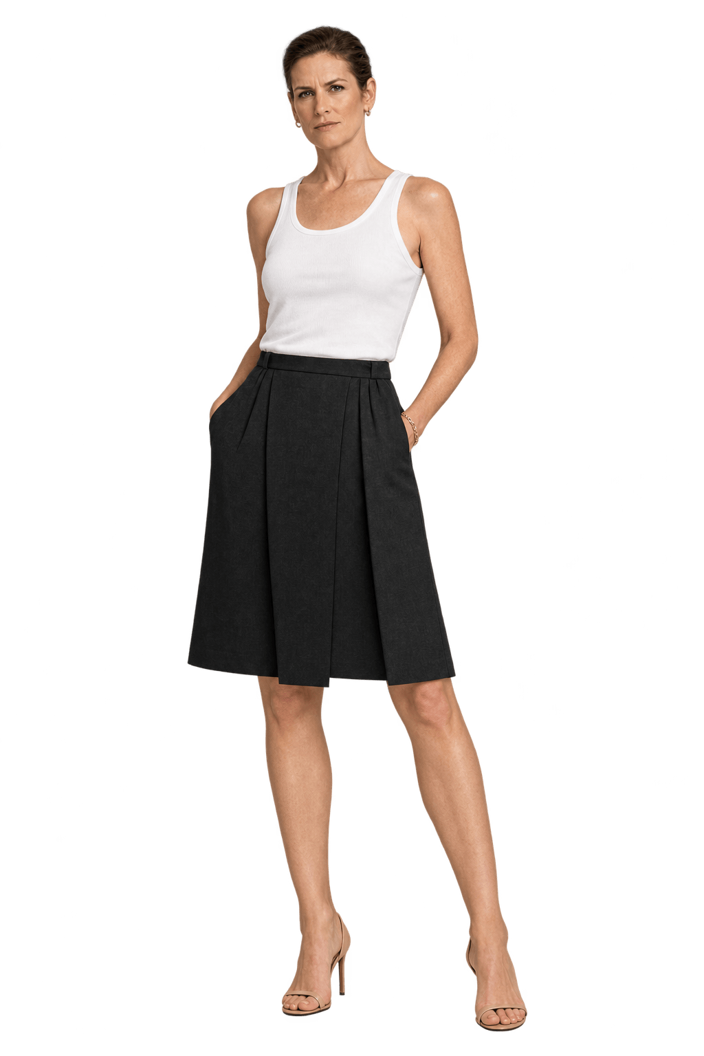 1990s Black Woven Skirt - Model
