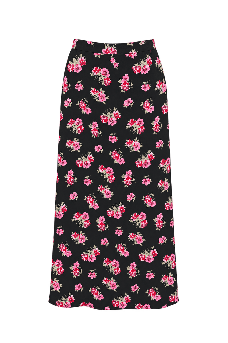 1980s Black Lightweight Skirt - Front View