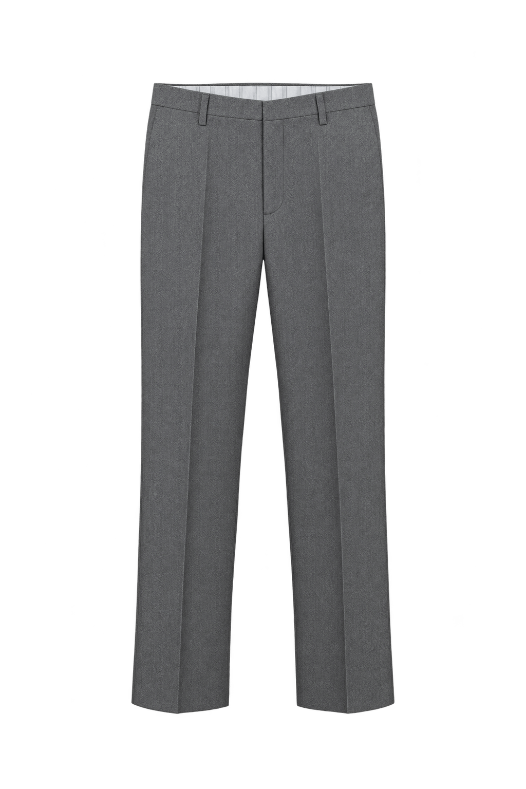 1980s Medium Gray Woven Trousers - Front View