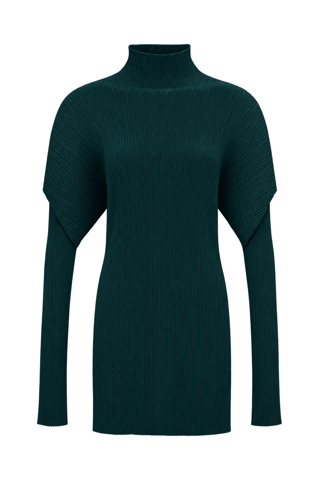 1990s Black Synthetic Fabric Tunic - Front View