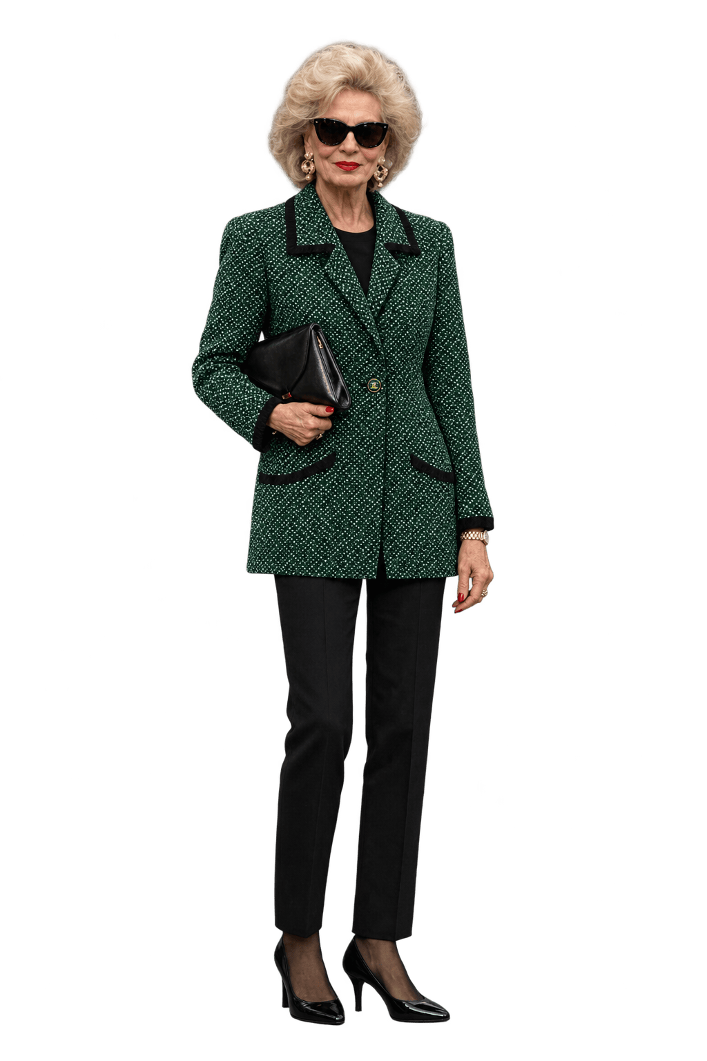 1980s Black Tweed Blazer - Model