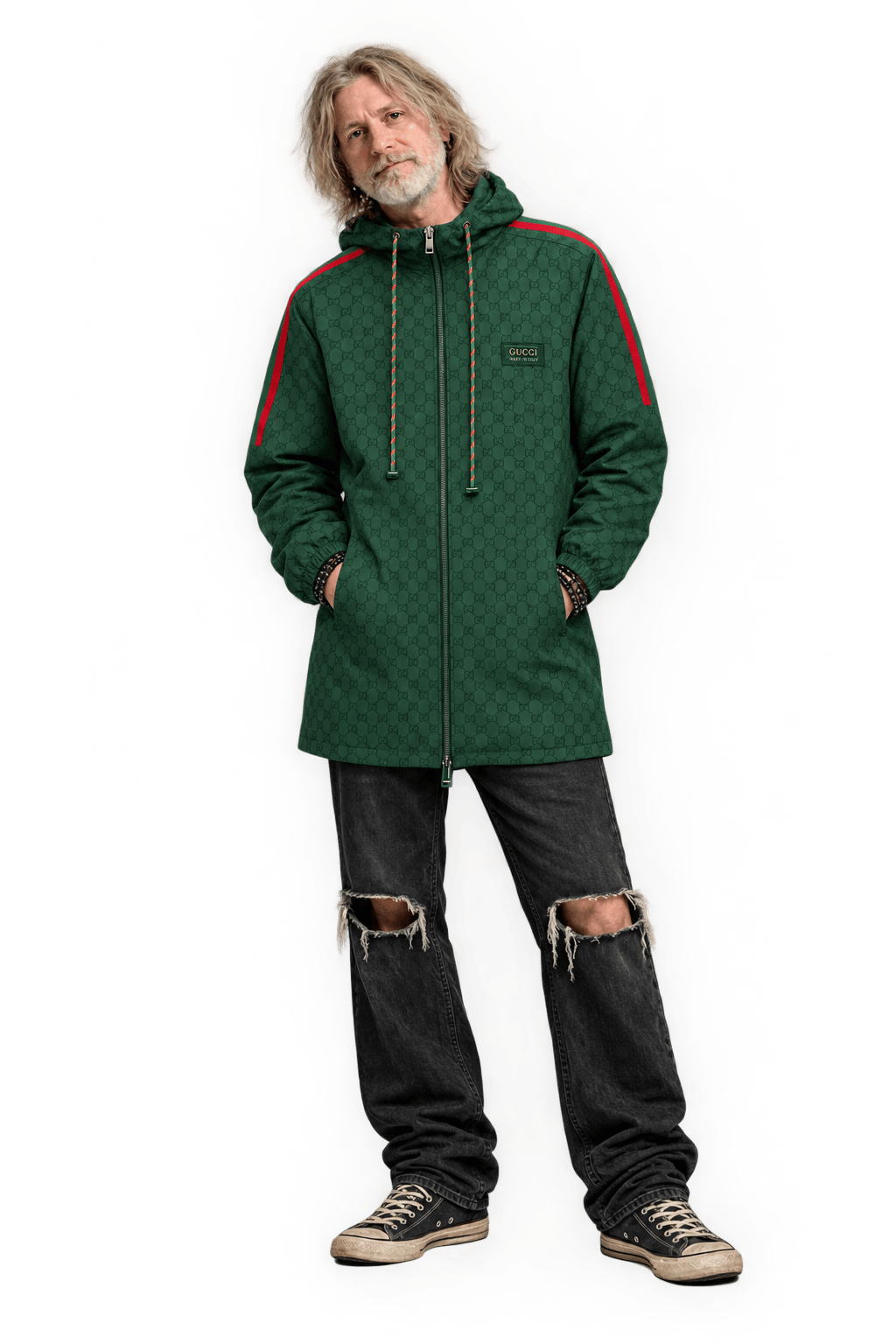 1990s Dark Charcoal Black Synthetic Parka - Model
