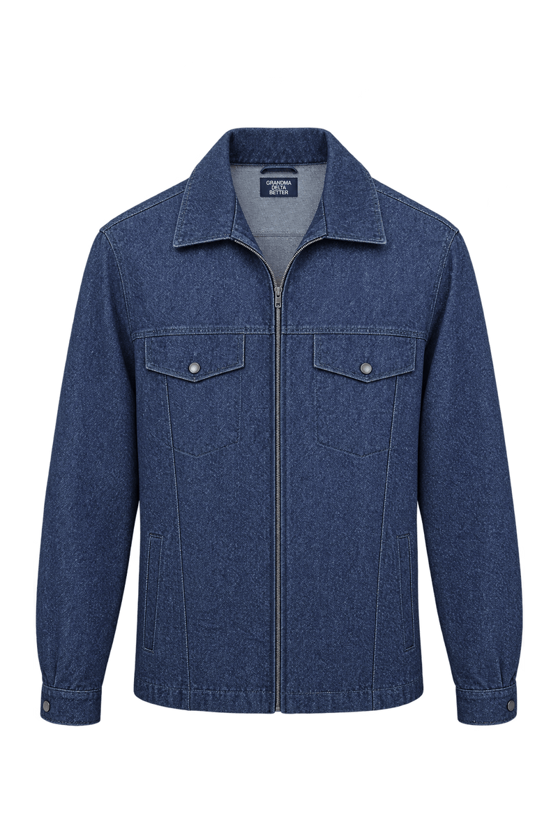 1990s Dark Indigo Denim Jacket - Front View