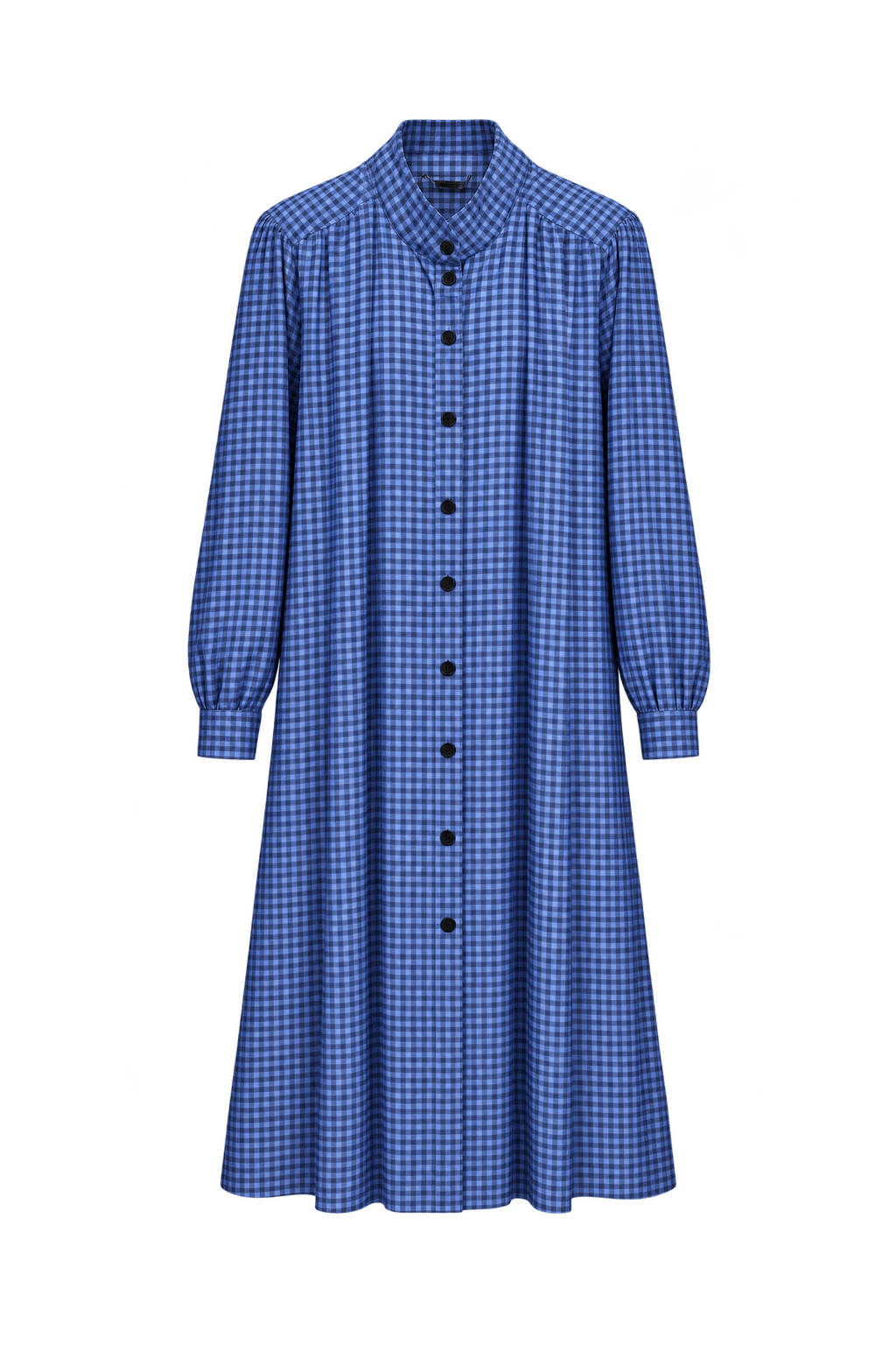 1980s Cobalt Blue Synthetic Midi Dress - Front View