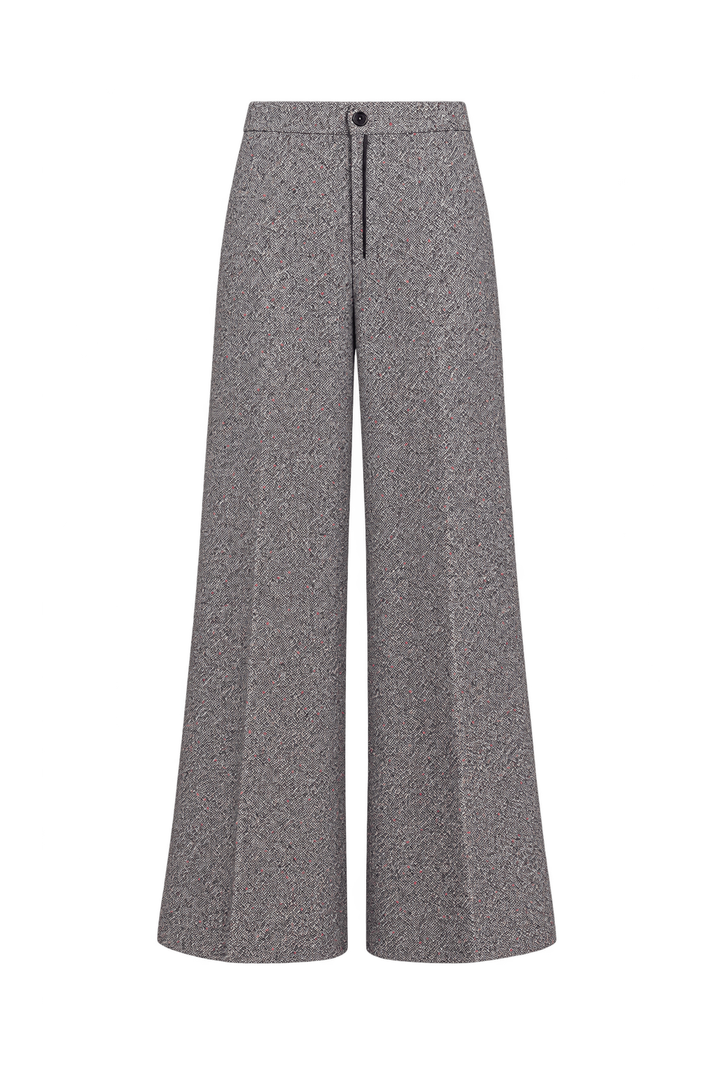 1960s Salt-and-Pepper Grey Woven Pants - Front View