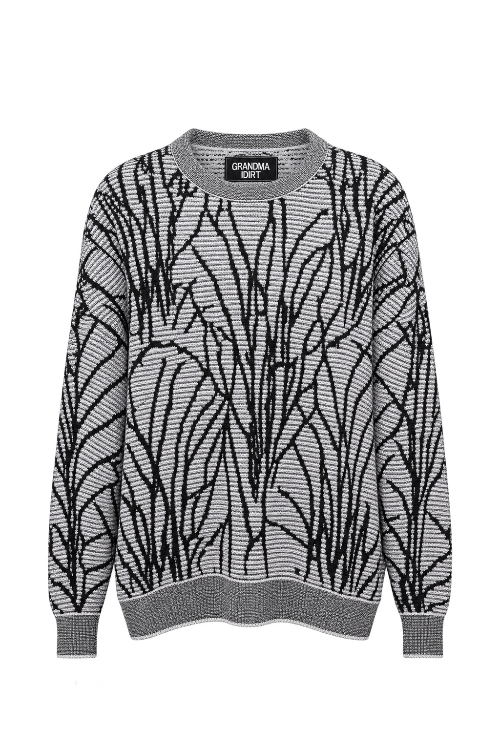 1980s Light Gray Knit Sweater - Front View