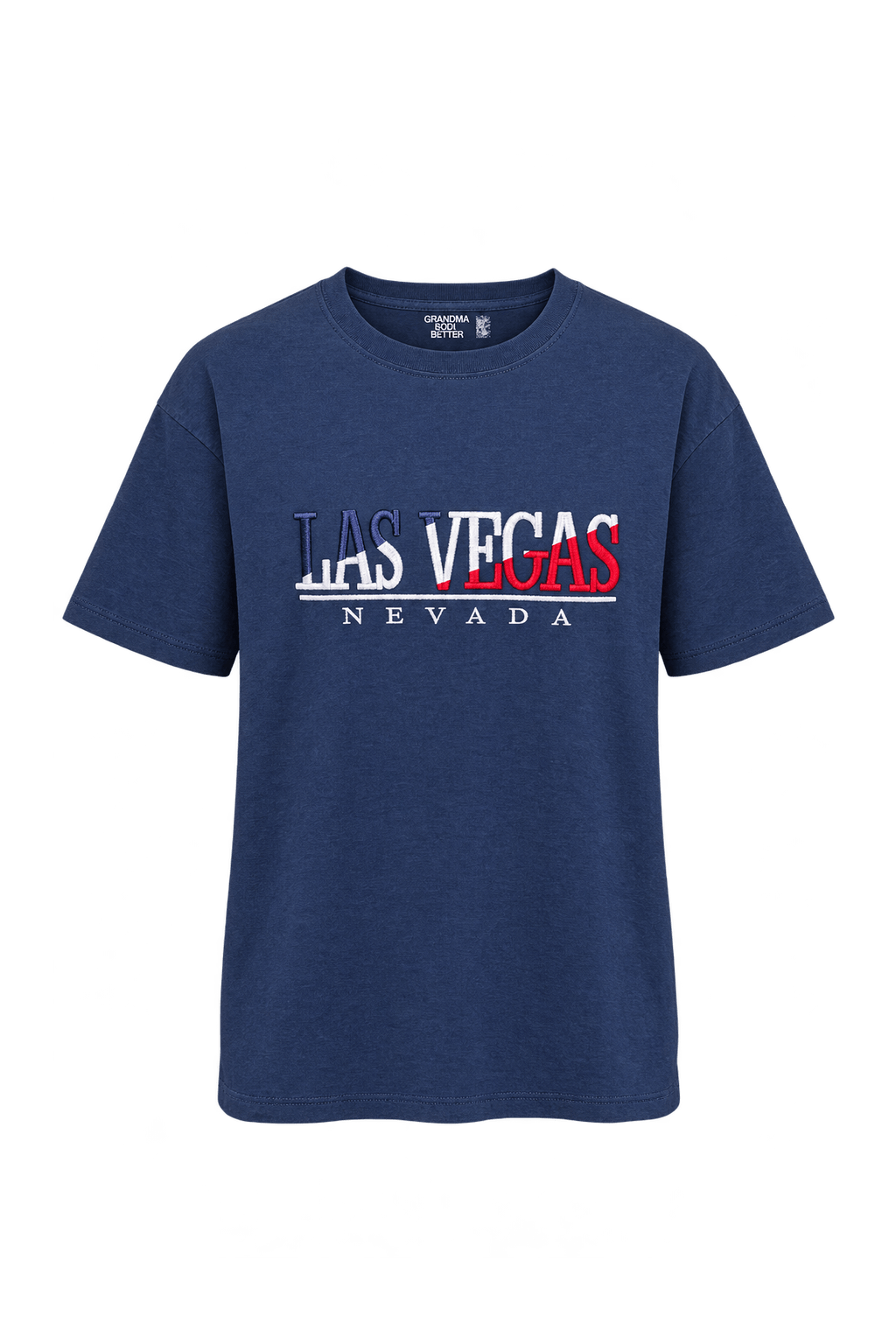 1990s Navy Blue Cotton Jersey T-Shirt - Front View