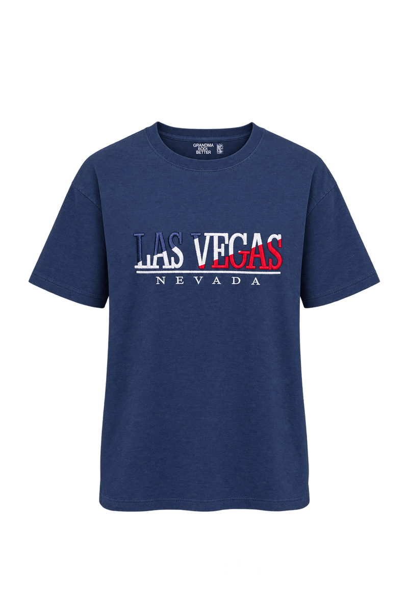 1990s Navy Blue Cotton Jersey T-Shirt - Front View