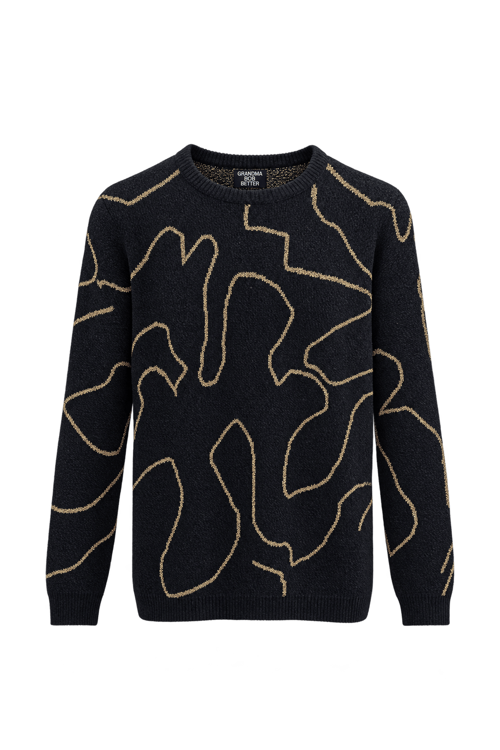 1980s Black Knit Sweater - Front View