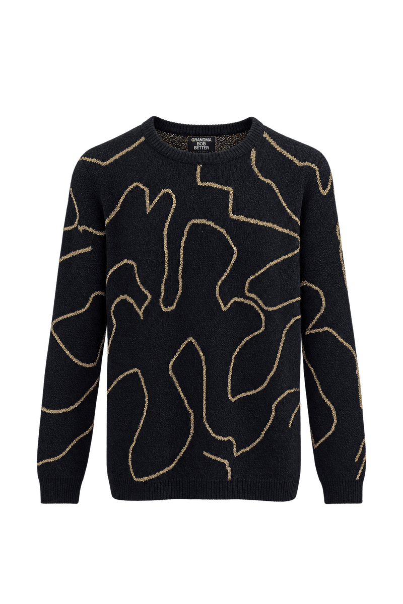 1980s Black Knit Sweater - Front View