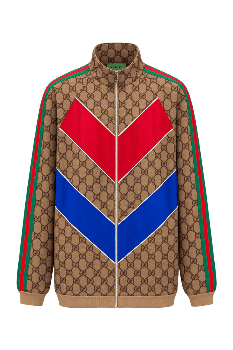 1990s Tan and Brown Synthetic Knit Jacket - Front View