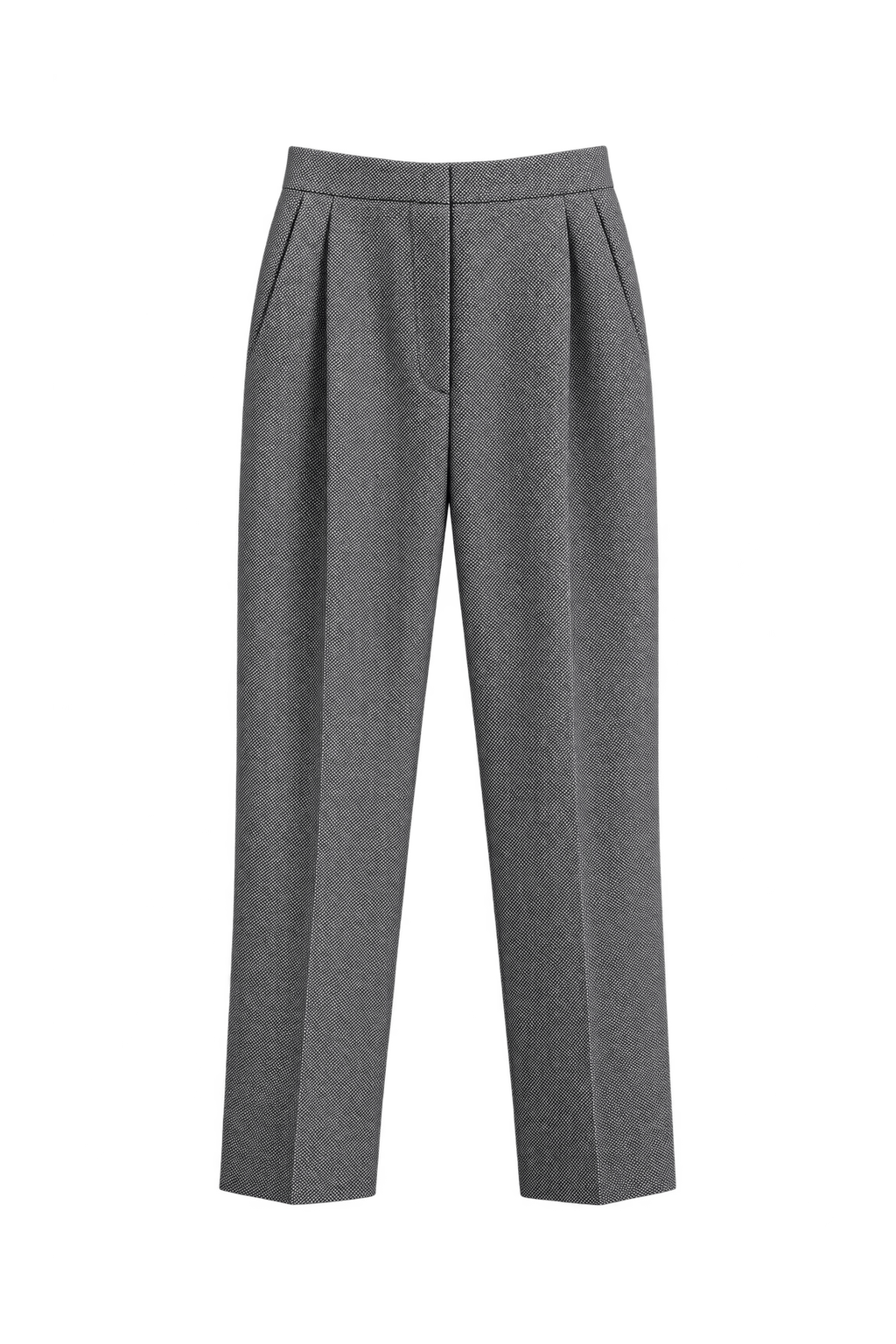 1980s Black and White Woven Pants - Front View
