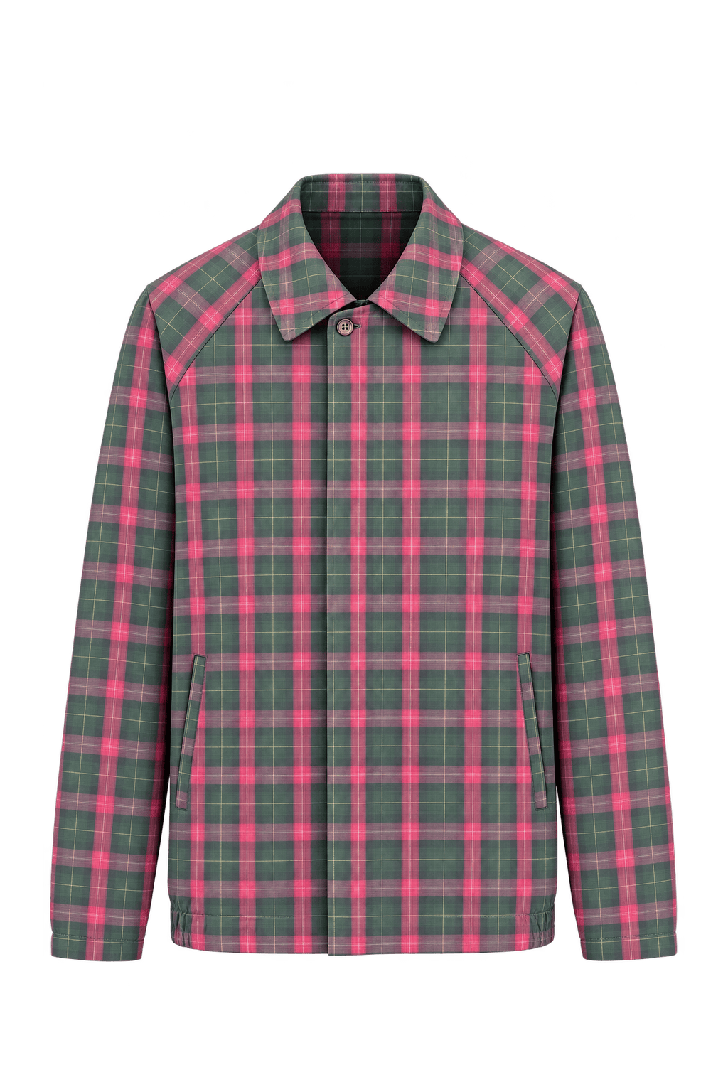 1980s Dark Forest Green Woven Synthetic Jacket - Front View
