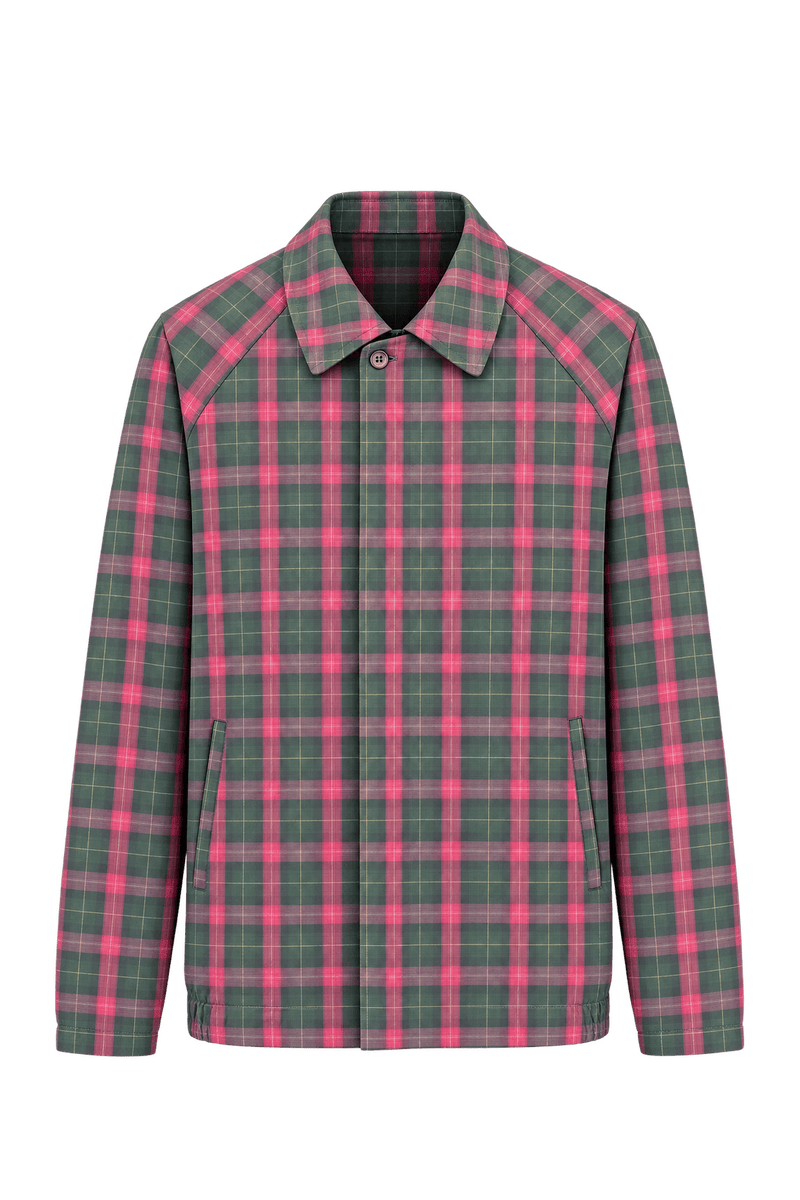 1980s Dark Forest Green Woven Synthetic Jacket - Front View