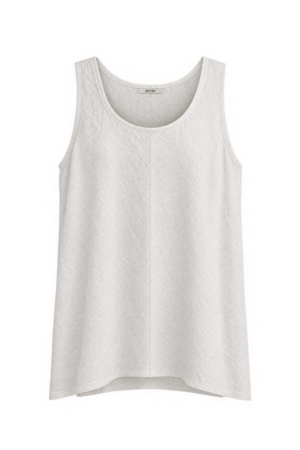 1990s Ivory White Woven Fabric Tank Top - Front View