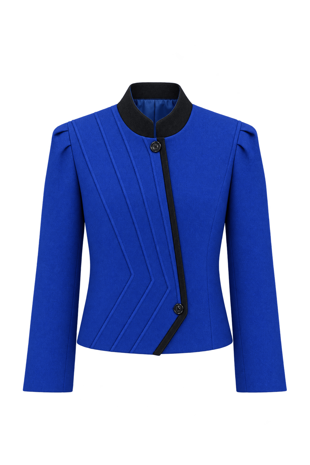 1980s Cobalt Blue Woven Jacket - Front View