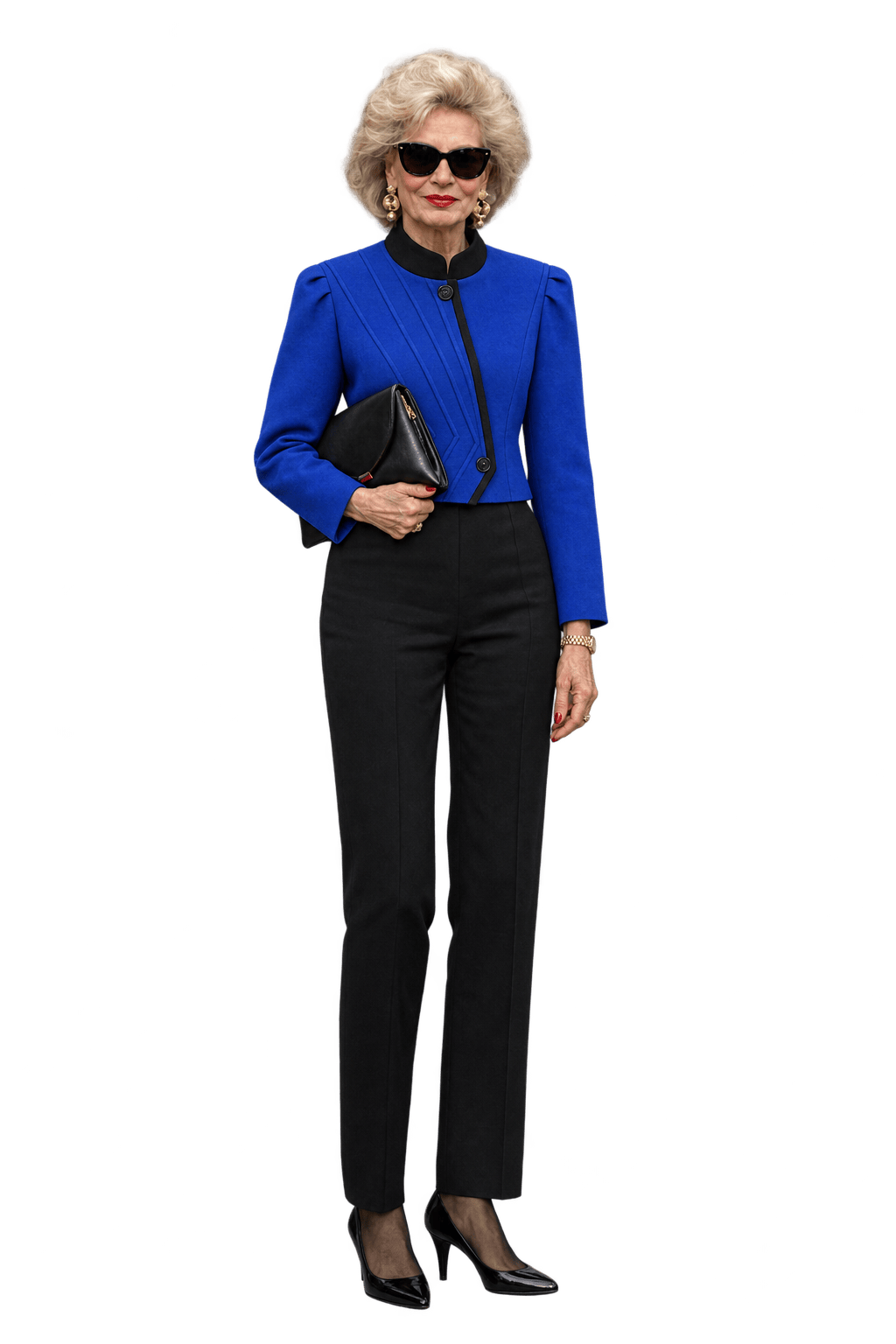 1980s Cobalt Blue Woven Jacket - Model
