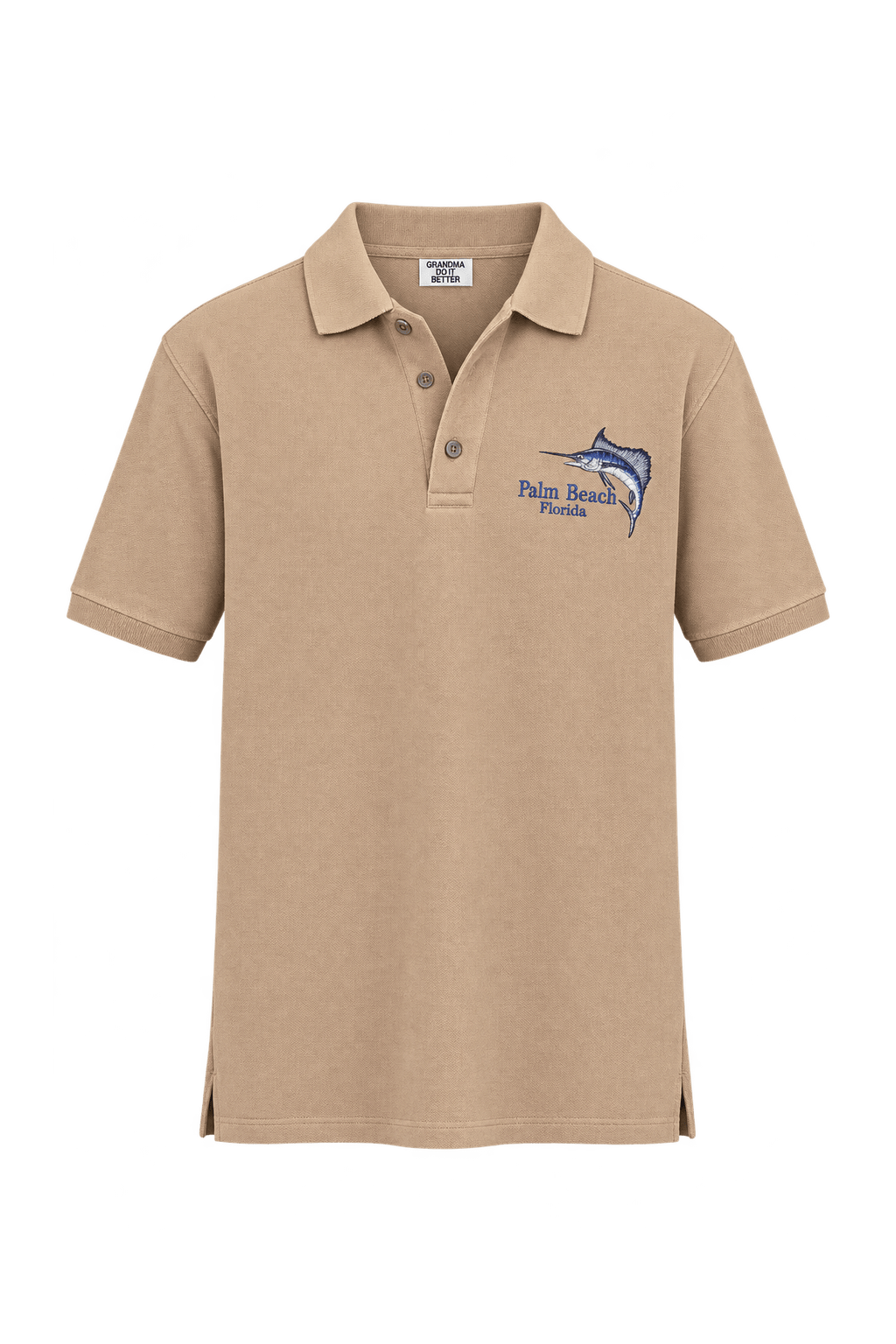 1990s Sand Beige Cotton Piqué Polo - Front View
