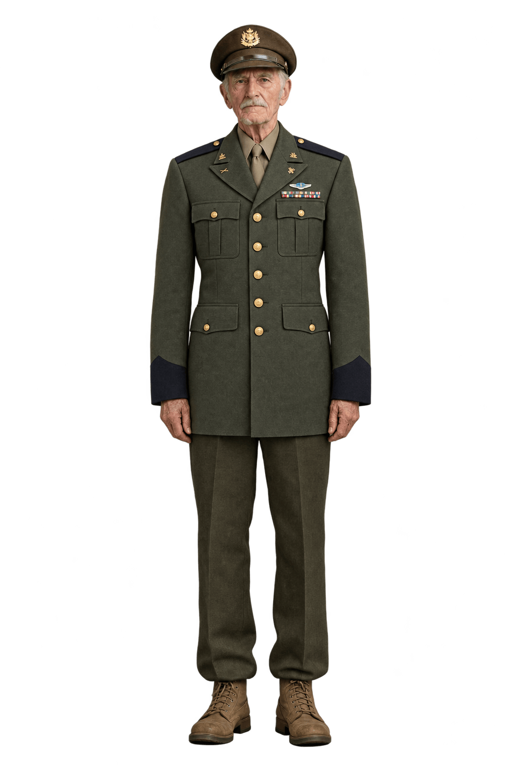 1940s Olive Green Woven Suiting Fabric Jacket - Model