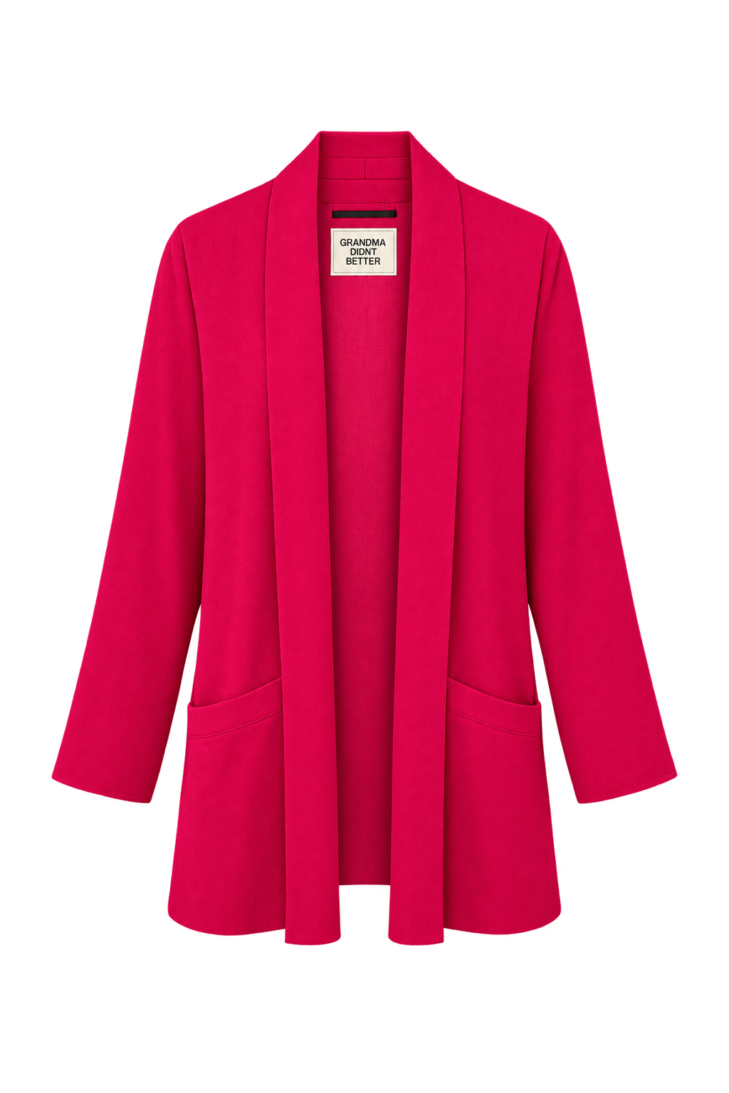 1980s Vivid Fuchsia Pink Woven Cardigan - Front View