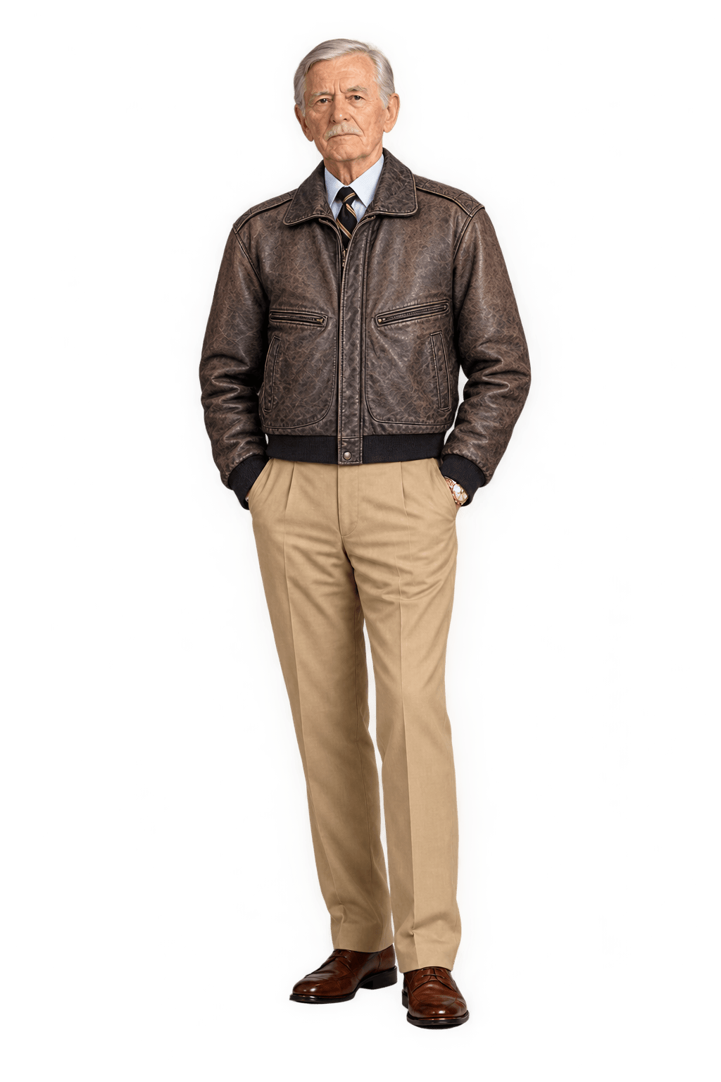 1960s Weathered Dark Brown Leather Jacket - Model