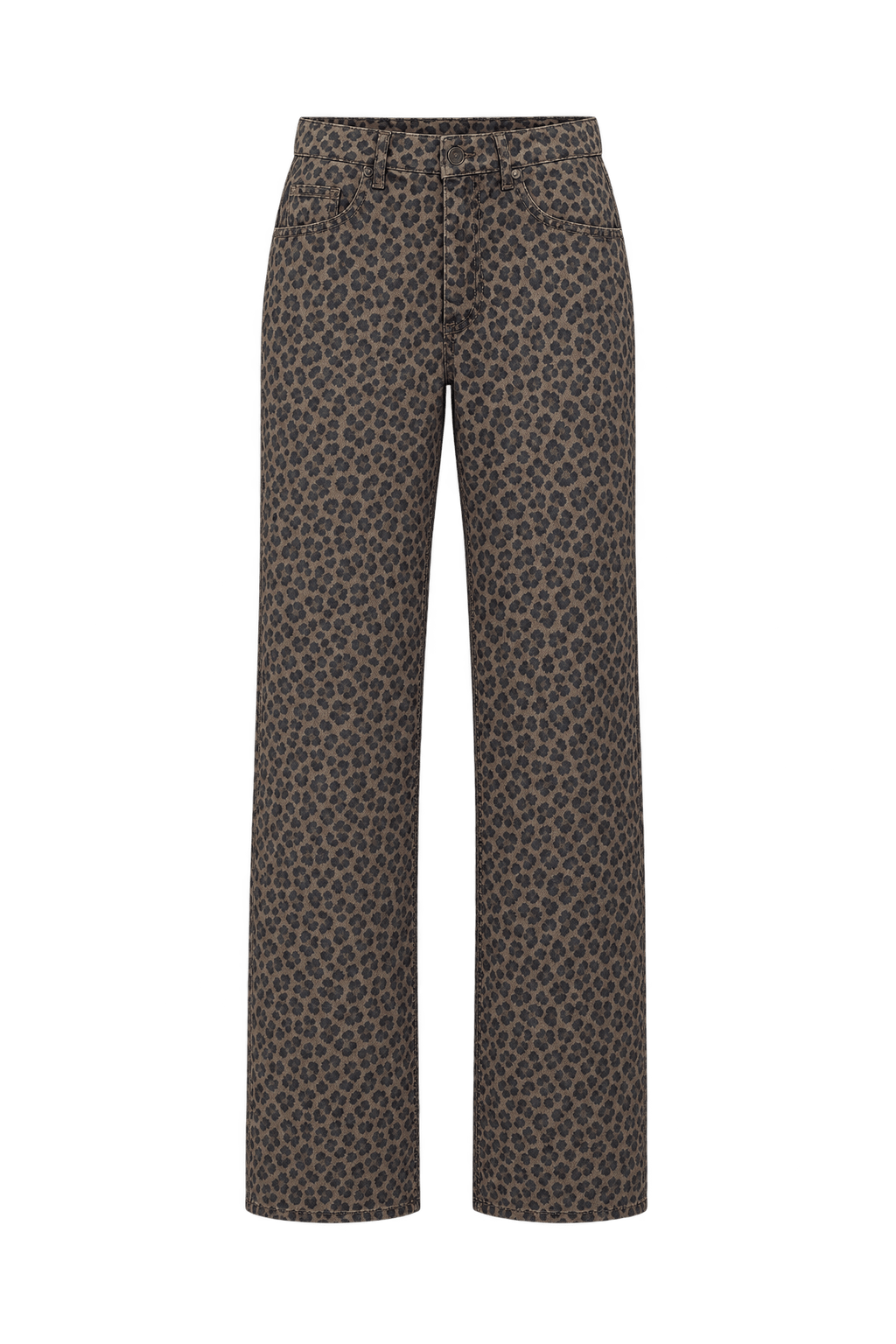 1990s Taupe Brown Denim Jeans - Front View